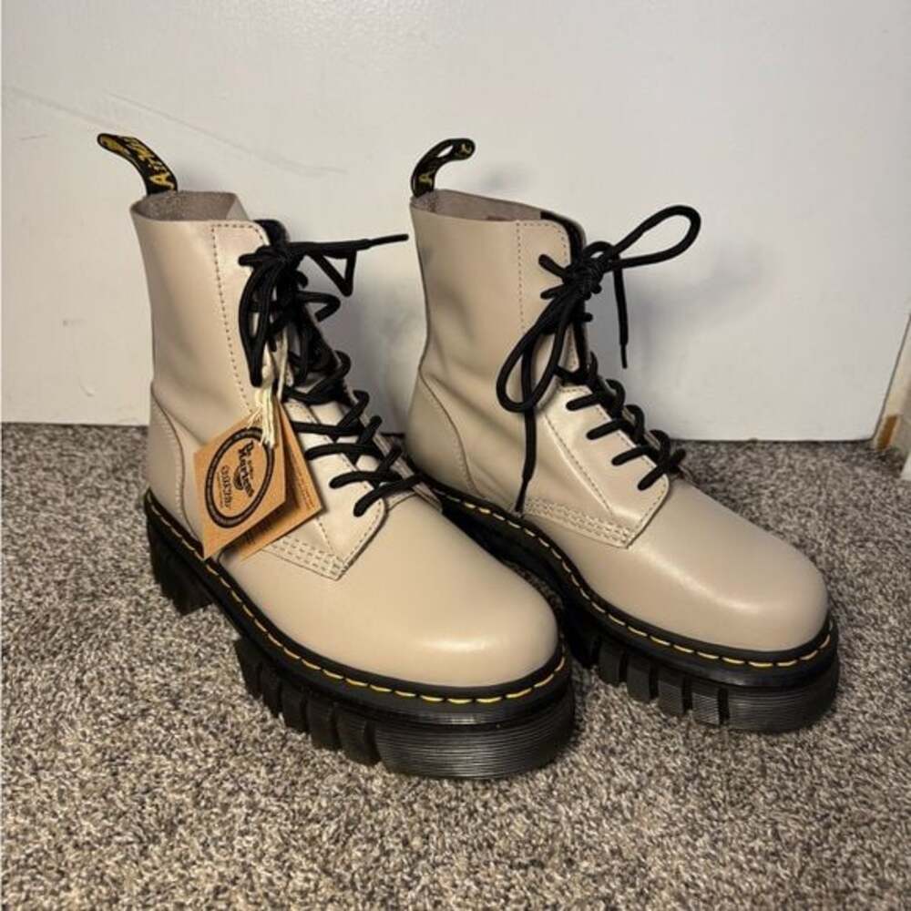 Dr. Martens Women's Audrick 8-Eye Nappa Lux Platform Ankle Boots - Picture 2 of 13